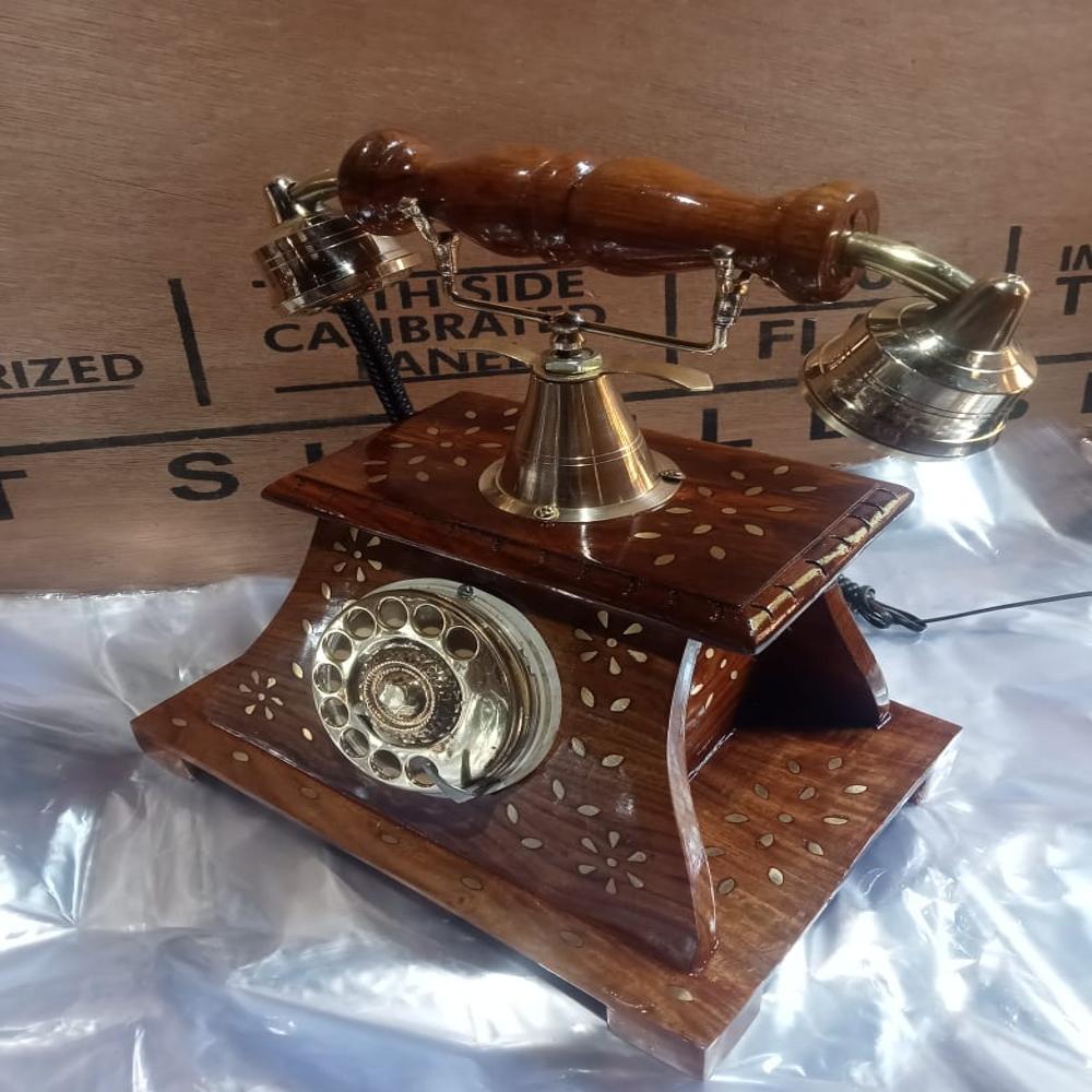 Wooden Brass Telephone