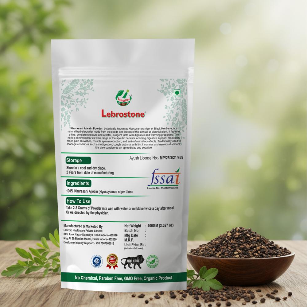 Lebrostone Khurasani Ajwain  Natural Digestive & Sleep Support | Helps in Cough, Cold & Joint Comfort(100g)