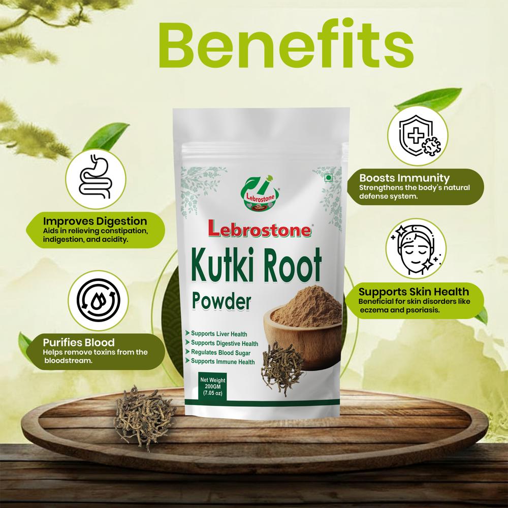 Lebrostone Kutki Root Powder | Digestive Support | Blood Purifier | Immunity Booster | Skin Health |100g