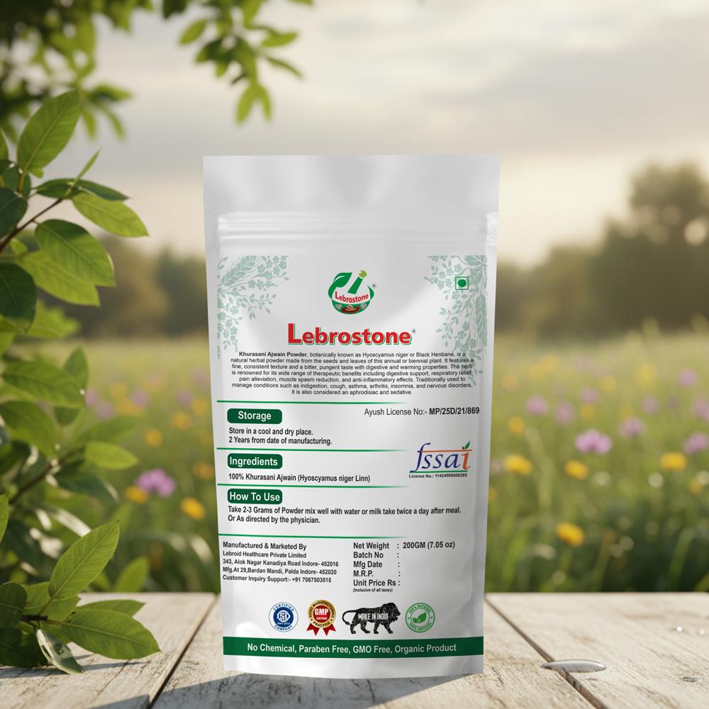 Lebrostone Khurasani Ajwain  Herbal Remedy for Digestion, Relaxation, Joint & Respiratory Support(200g)