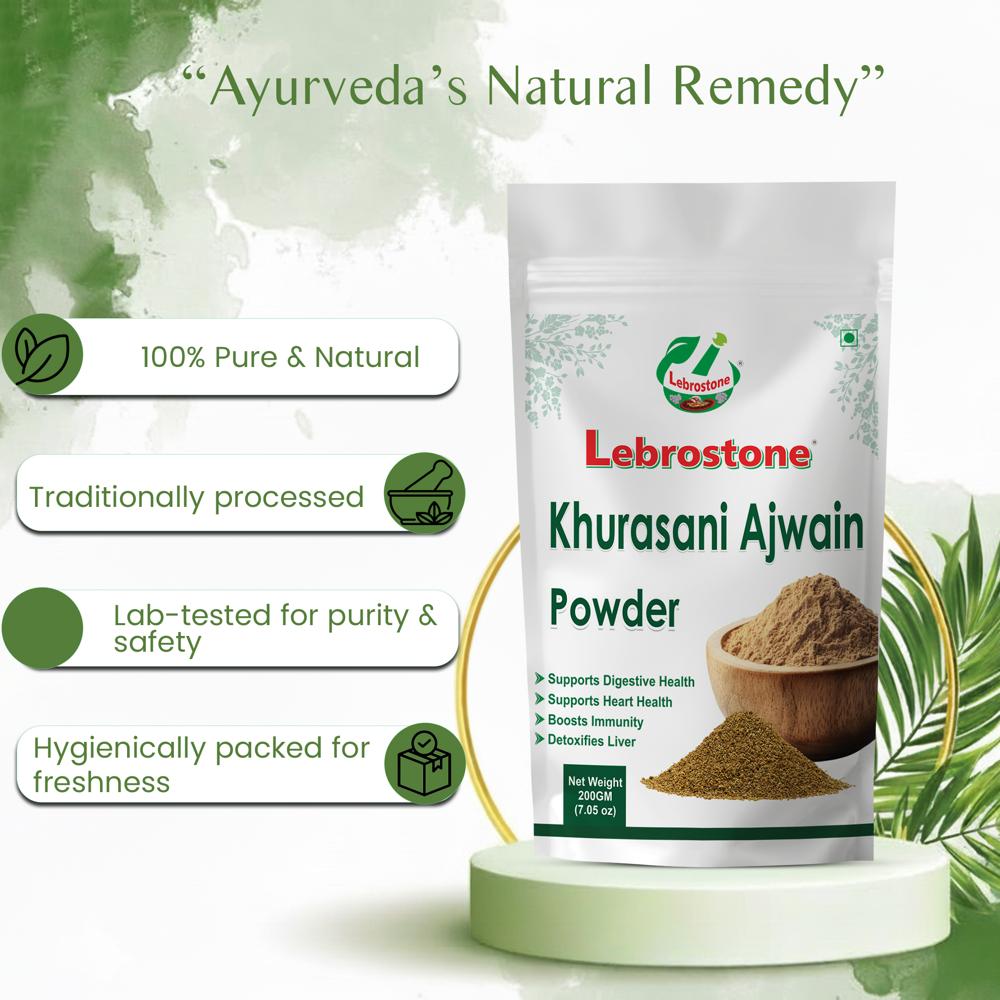 Lebrostone Khurasani Ajwain  Herbal Remedy for Digestion, Relaxation, Joint & Respiratory Support(200g)