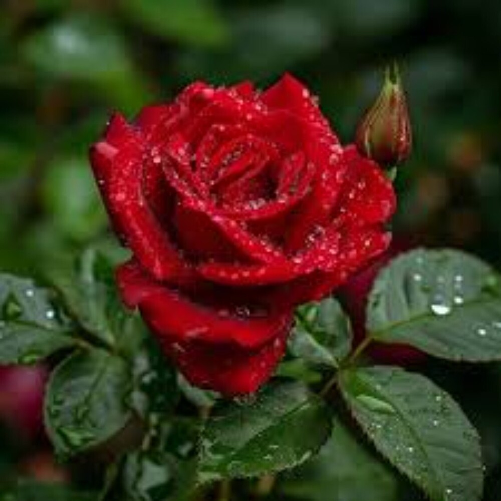 Red Rose Flower - Size: Natural