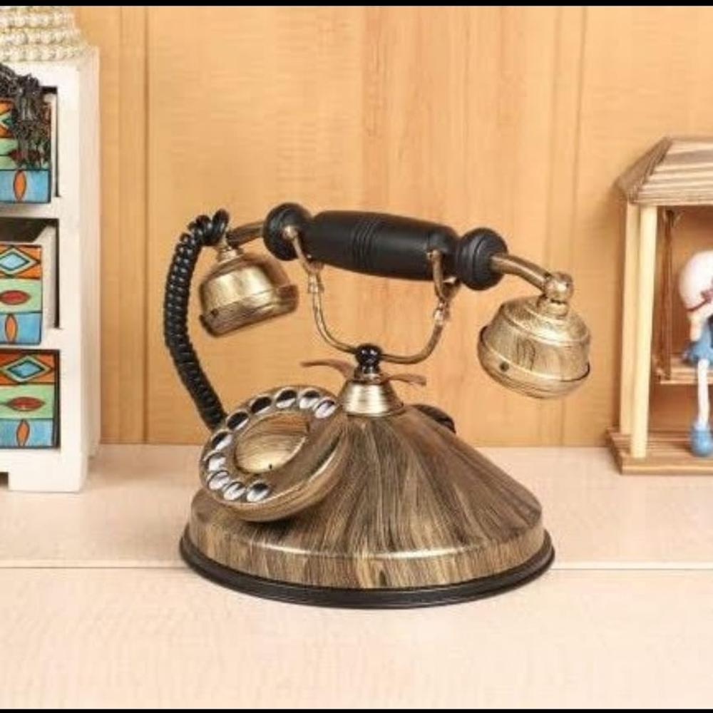 Antique Brass Wooden Dummy Telephone