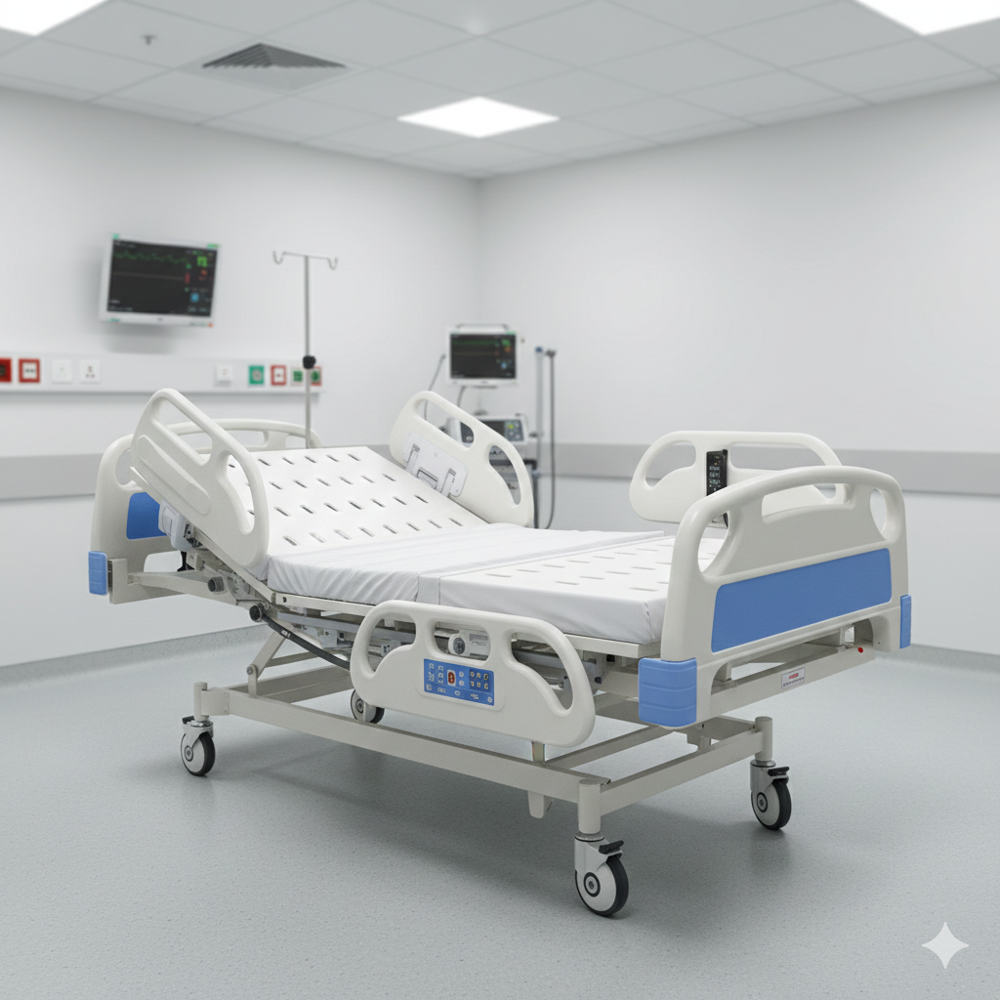 5 Function Icu Bed Motorized - Color: White