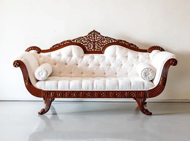 Designer 3 Seater Teak Wood Sofa