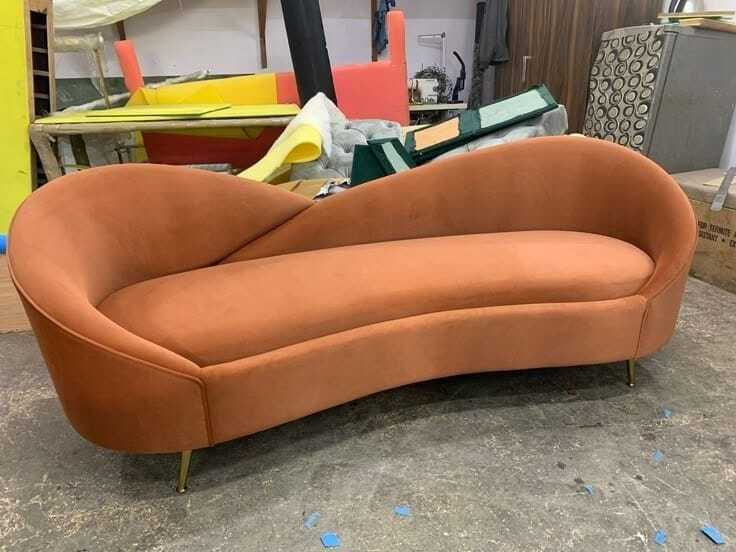 Designer Vip Sofa - Color: Light Beige With Brown Accents