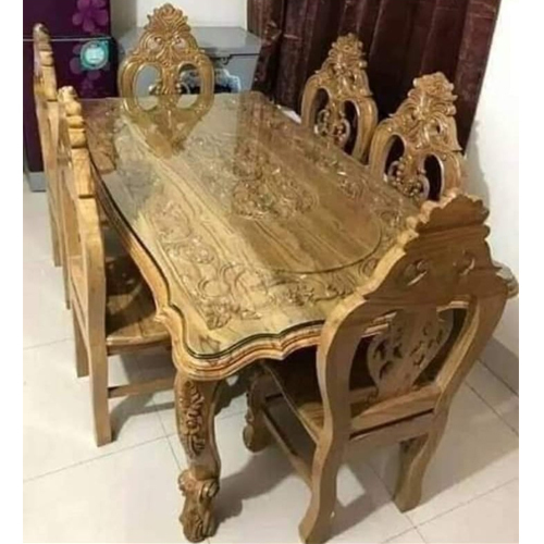 Designer Wood Carving Dining Table Set