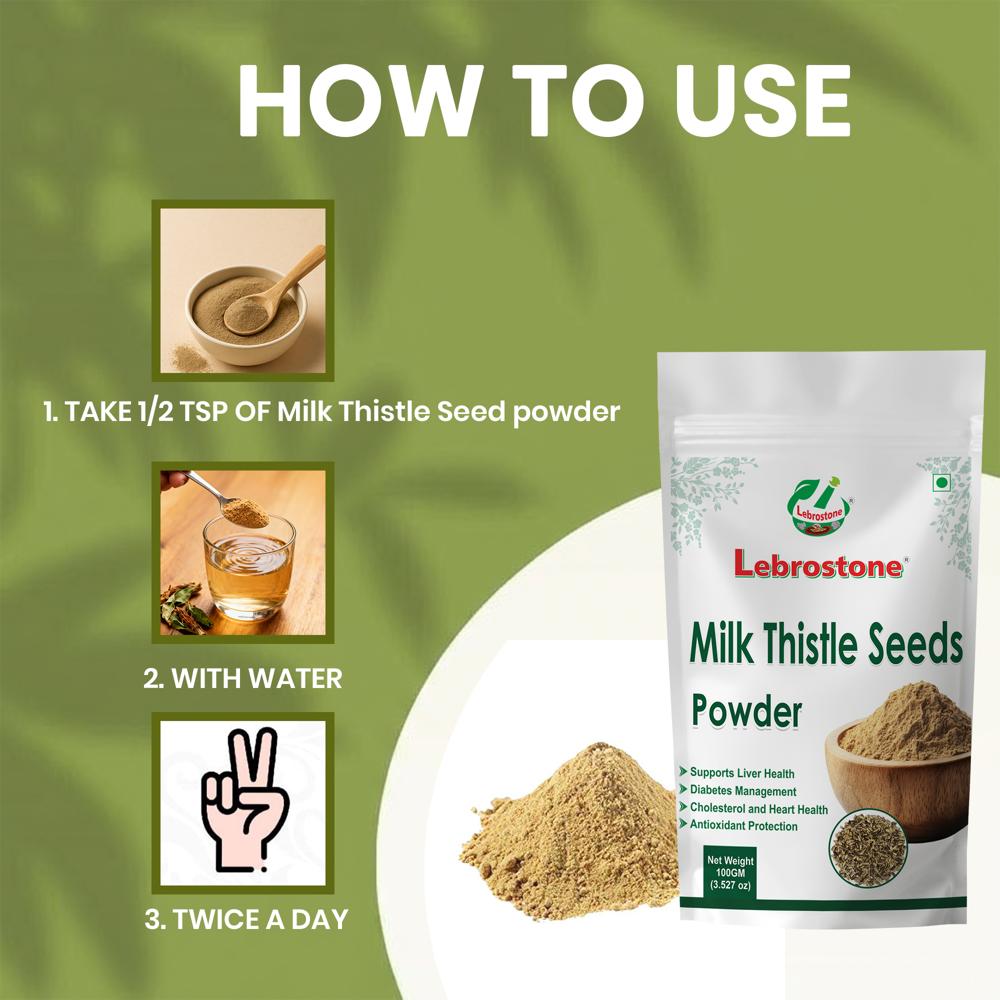 Lebrostone Milk Thistle Seeds Powder | Digestion & Liver Support | Blood Sugar & Skin Health |100