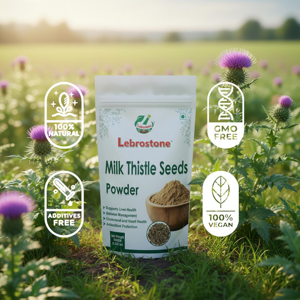 Lebrostone Milk Thistle Seeds Powder | Digestion & Liver Support | Blood Sugar & Skin Health| 200g