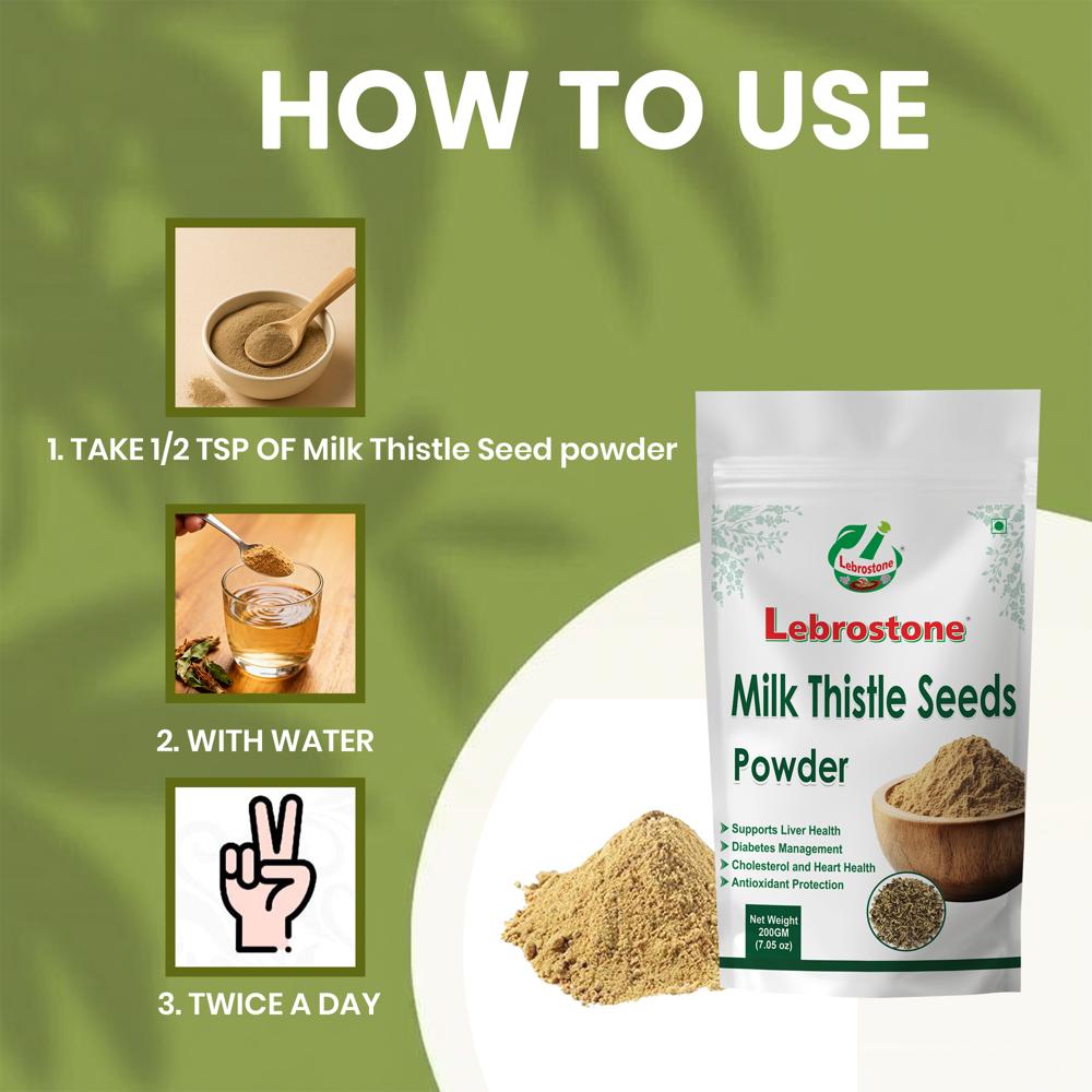 Lebrostone Milk Thistle Seeds Powder | Digestion & Liver Support | Blood Sugar & Skin Health| 200g