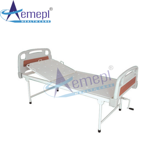 Semi Fowler Bed - High Density Foam, 75x35.5x23 Inches, White | 2-fold Design, Manual Operation, 4 Castors, Abs Panel