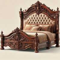 Wooden Carving Bed - Brand Name: Custom Handcrafted