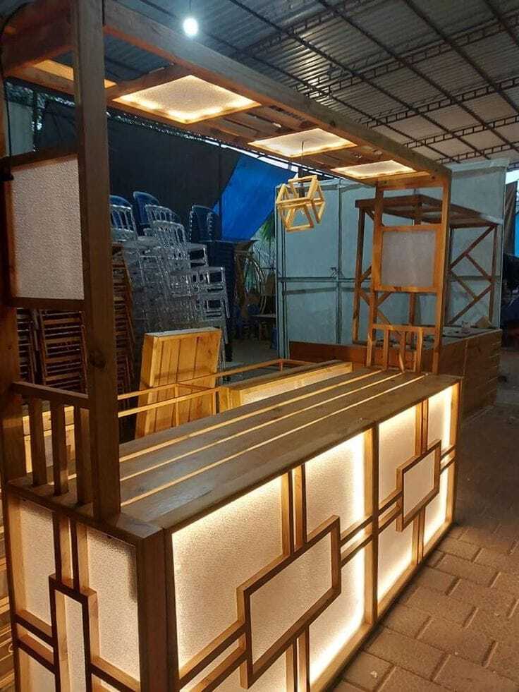 Wooden Steel Catering Counter