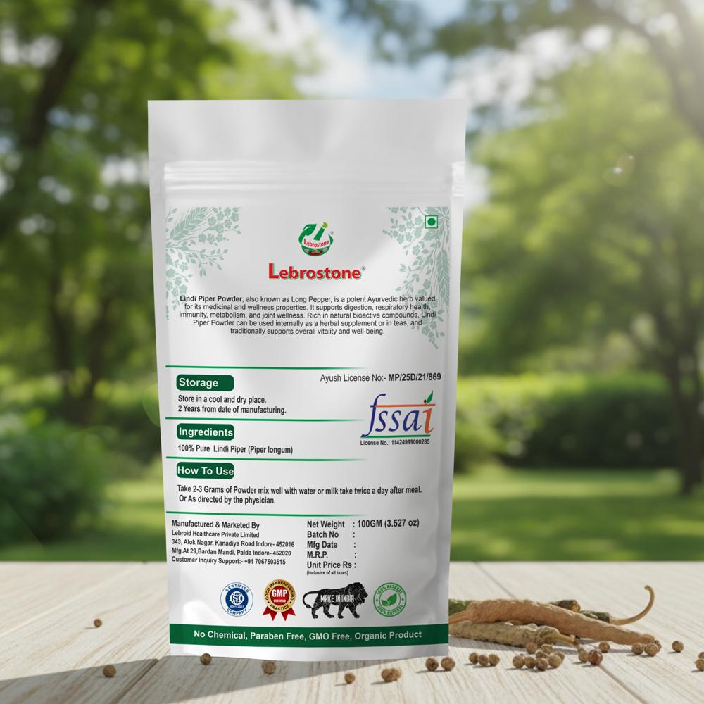 Lebrostone Lindi Pipal Powder  Boosts Appetite, Weight Management & Overall Wellness(100g)