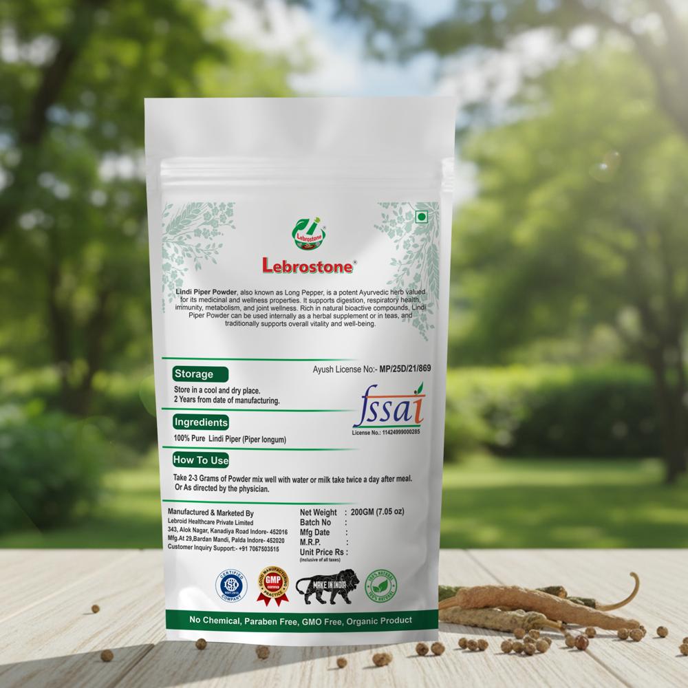Lebrostone Lindi Pipal Powder  Boosts Appetite, Weight Management & Overall Wellness(200g)