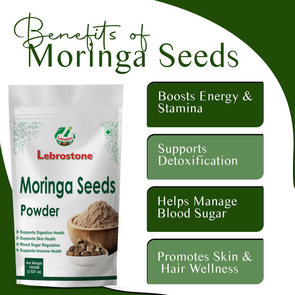 Lebrostone Moringa Seeds Powder | Energy & Stamina | Detox Support | Blood Sugar & Skin Health| 100g
