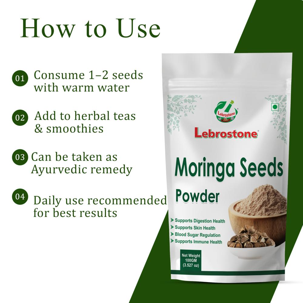 Lebrostone Moringa Seeds Powder | Energy & Stamina | Detox Support | Blood Sugar & Skin Health| 200g