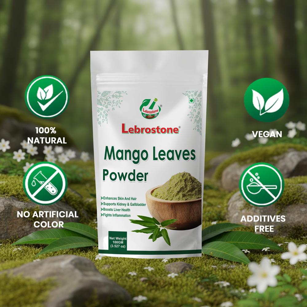 Lebrostone Mango Leaves Powder  Boosts Liver Function, Fights Inflammation & Enhances Skin & Hair(100g)