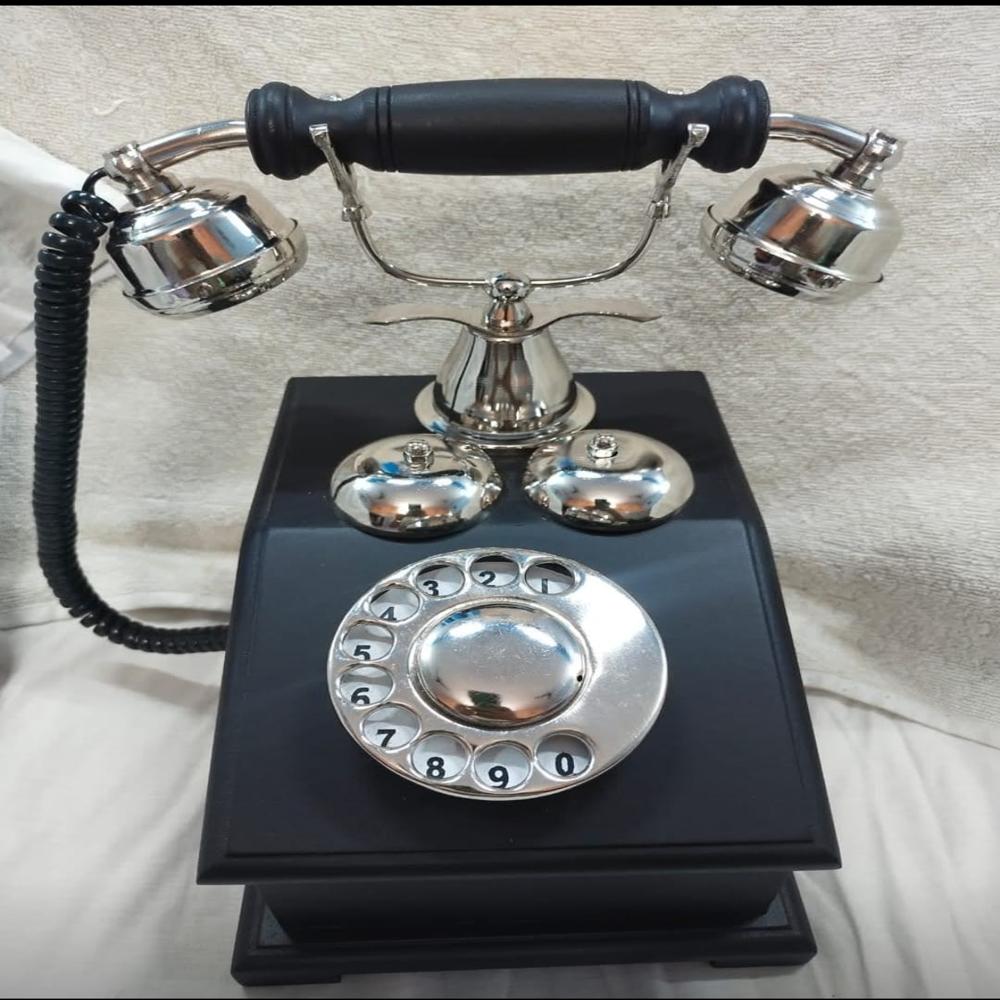 Antique Wooden Brass Dummy Telephone