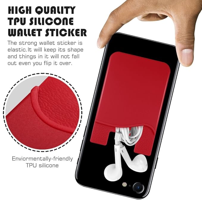 Universal Silicone Adhesive Mobile Wallet Card Holder (SS-508)