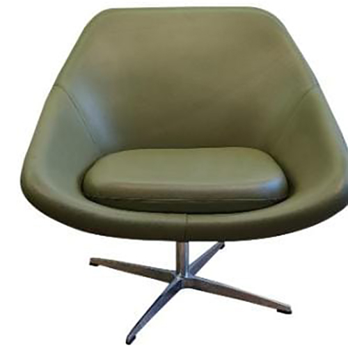 Comfortable Lounge Chair - Color: Light Brown With Beige Cushion