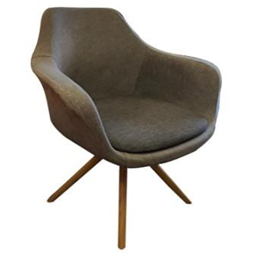 Davina Lounge Chair With Timber Base - Color: Olive Green (Shown)