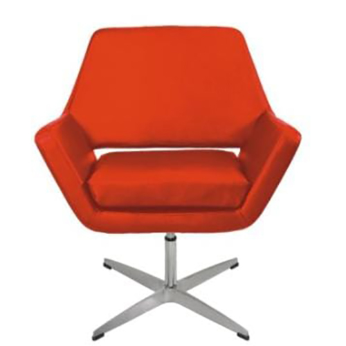 Armrest Lounge Chair - Color: Natural Wood With Beige Upholstery
