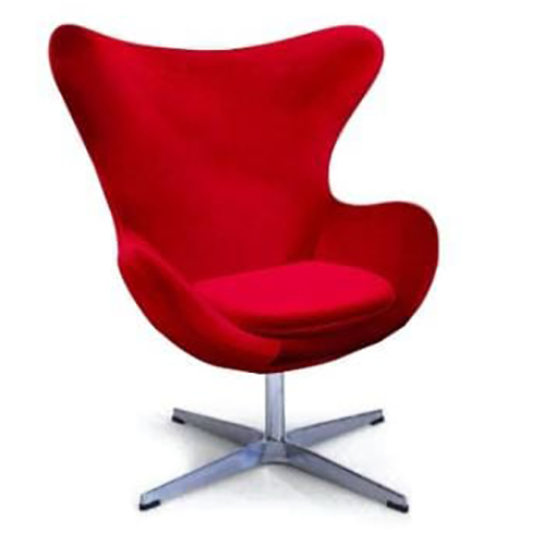 Jacobsen Egg Lounge Chair - Color: Red (Standard)