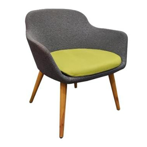 Living Dining Lounge Chair Wooden Legs - Color: Grey (Customizable)