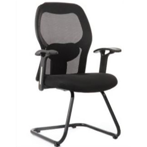 Fixed Office Desk Chair - Color: Black Seat With Grey Backrest