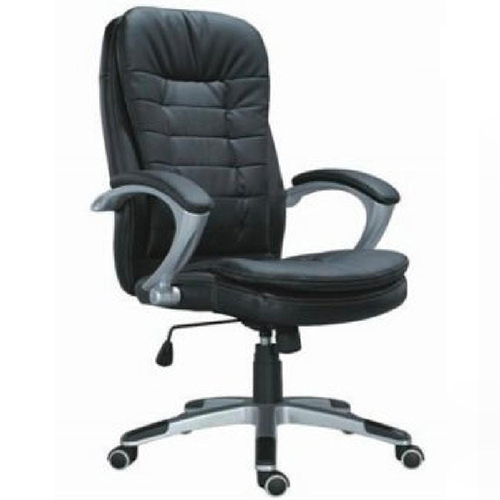 Black High-Back Leather Executive Office Chair - Height: Approx. 46 To 52 Inches (Adjustable) Inch (In)