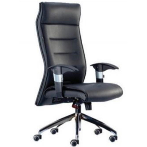 High Back Scroll Revolving Boss Chair - Color: Black