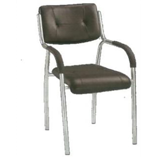 Leatherette Visitor Office Chair With Chrome Frame - Assembly: No Assembly Required