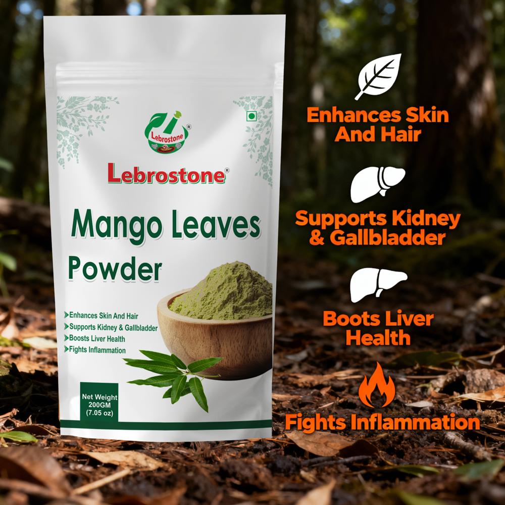 Lebrostone Mango Leaves Powder  Boosts Liver Function, Fights Inflammation & Enhances Skin & Hair(200g)