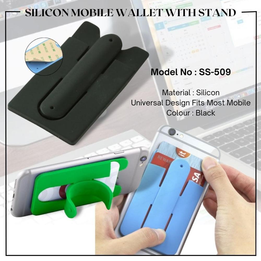 2-in-1 Silicone Mobile Wallet with Integrated Pop-Out Phone Stand (SS-509)