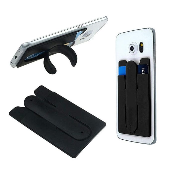2-in-1 Silicone Mobile Wallet with Integrated Pop-Out Phone Stand (SS-509)