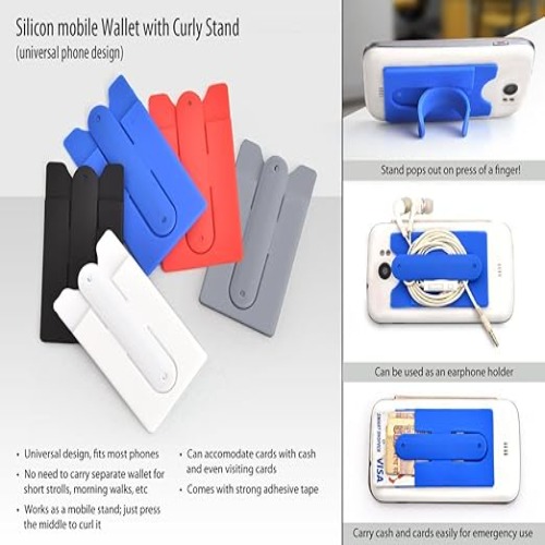 2-in-1 Silicone Mobile Wallet with Integrated Pop-Out Phone Stand (SS-509)