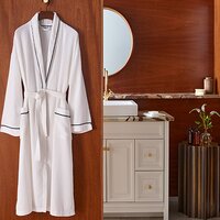 100% Cotton Velour Bathrobe - Belt Size: 180 Cm (detachable Belt)