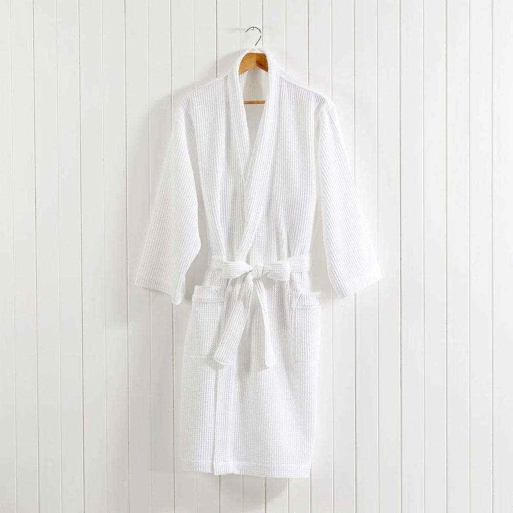 Waffle Bathrobe - Belt Size: Adjustable Cotton Belt