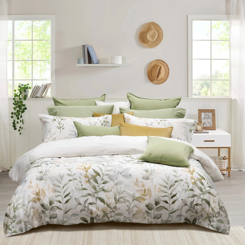 Duvet Cover - 100% Combed Cotton, 150-220 Cm Width, White/grey/blue, Concealed Zipper Or Button Closure, 600-900g