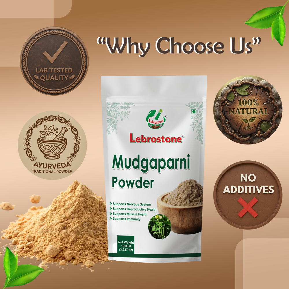 Lebrostone Mudgaparni Powder | Heart Health & Digestion Support | Antioxidant | Energy Booster| 100g