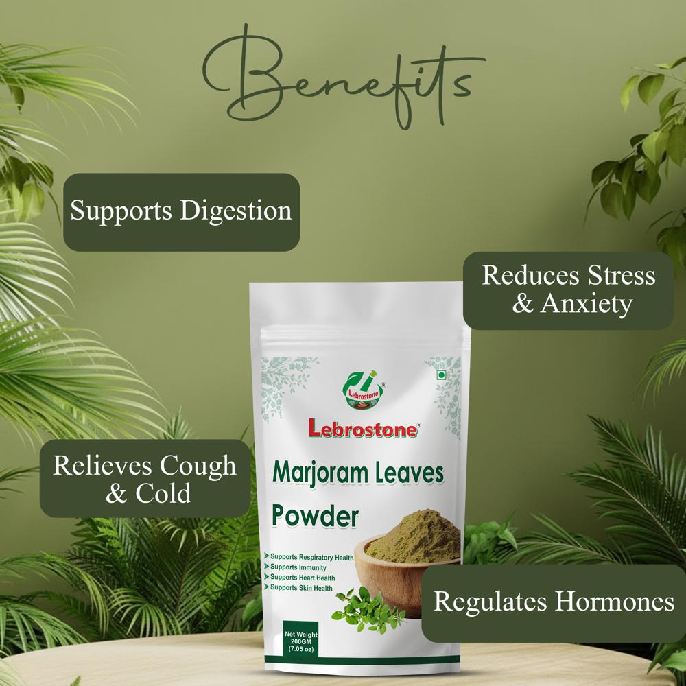 Lebrostone Marjoram Leaves Powder  Supports Digestion, Relieves Cough & Cold, Reduces Stress(200g)