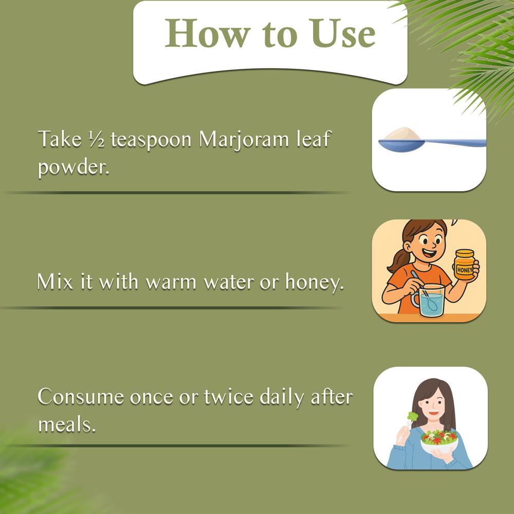 Lebrostone Marjoram Leaves Powder  Supports Digestion, Relieves Cough & Cold, Reduces Stress(200g)