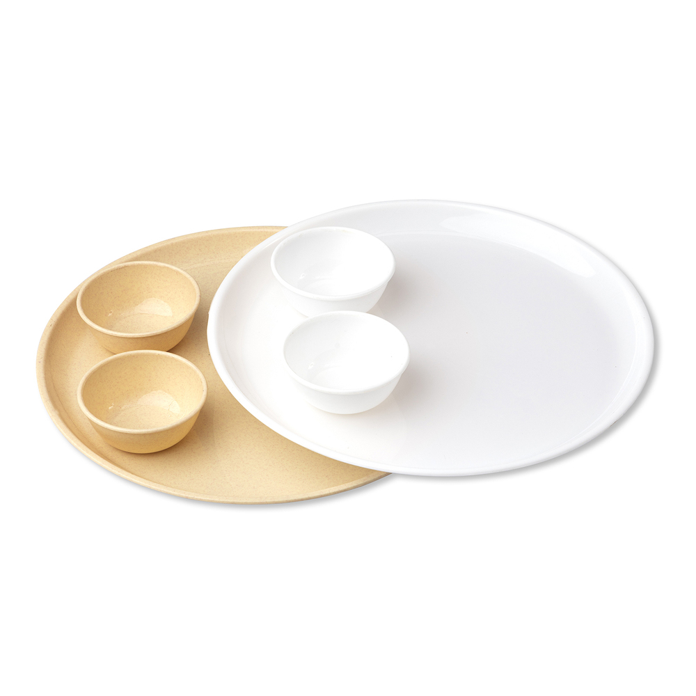 13 Inch Plastic Round Dish Set - Color: Multi-Color