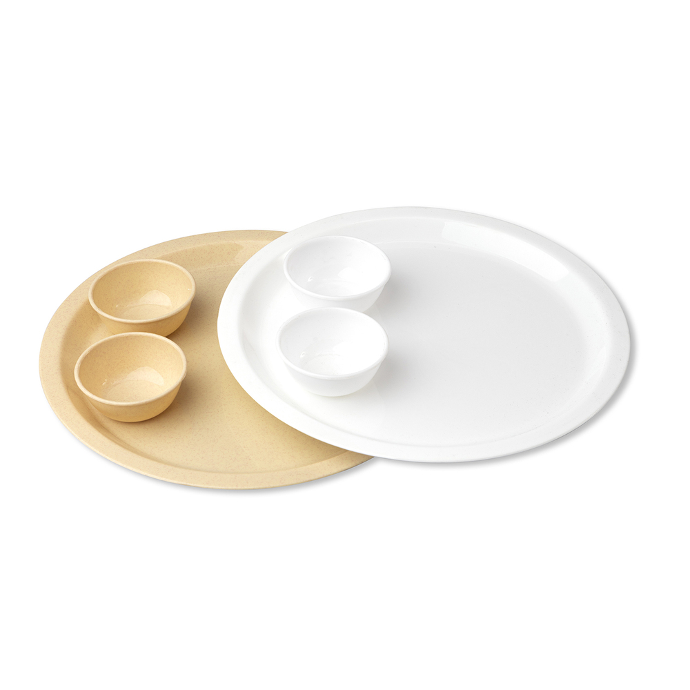 13 Inch Plastic Big Border Dish Set - Color: Multi-Color (Assorted)