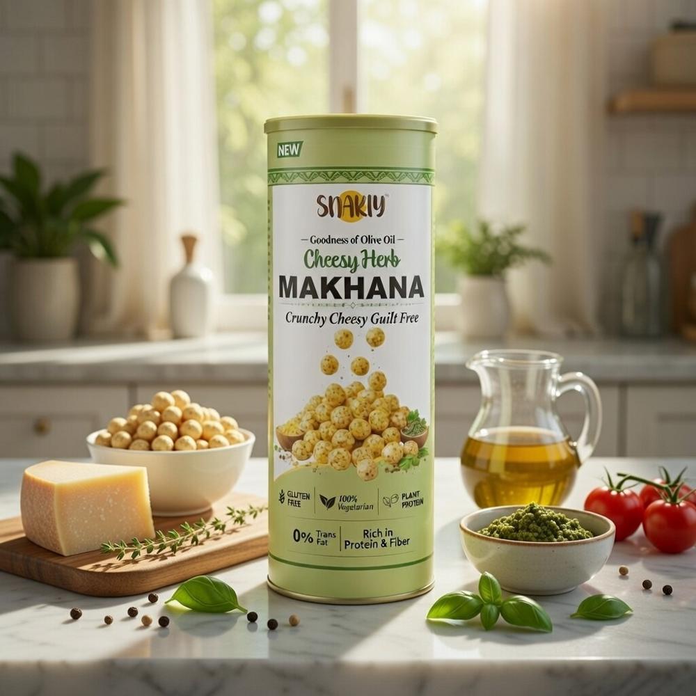 Snakiy Cheese Herb Roasted Makhana 77 Gm