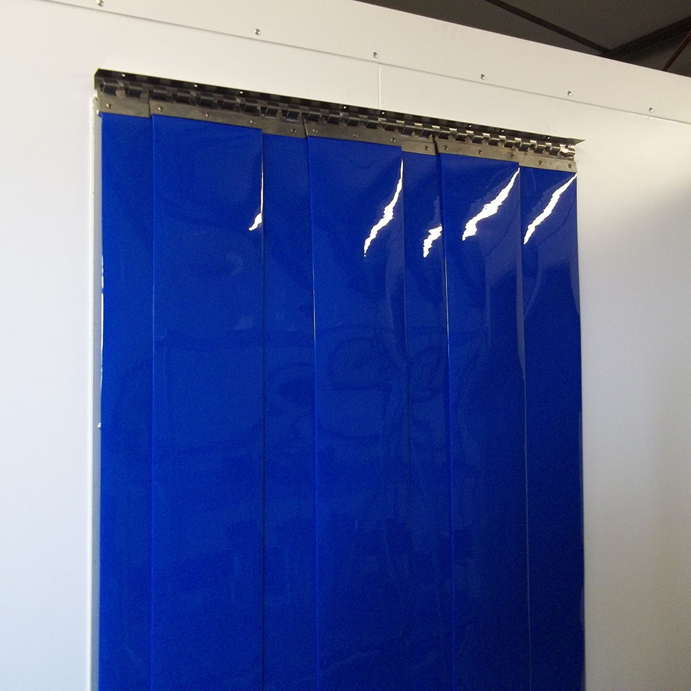 Opaque Blue PVC Strip Curtain Roll