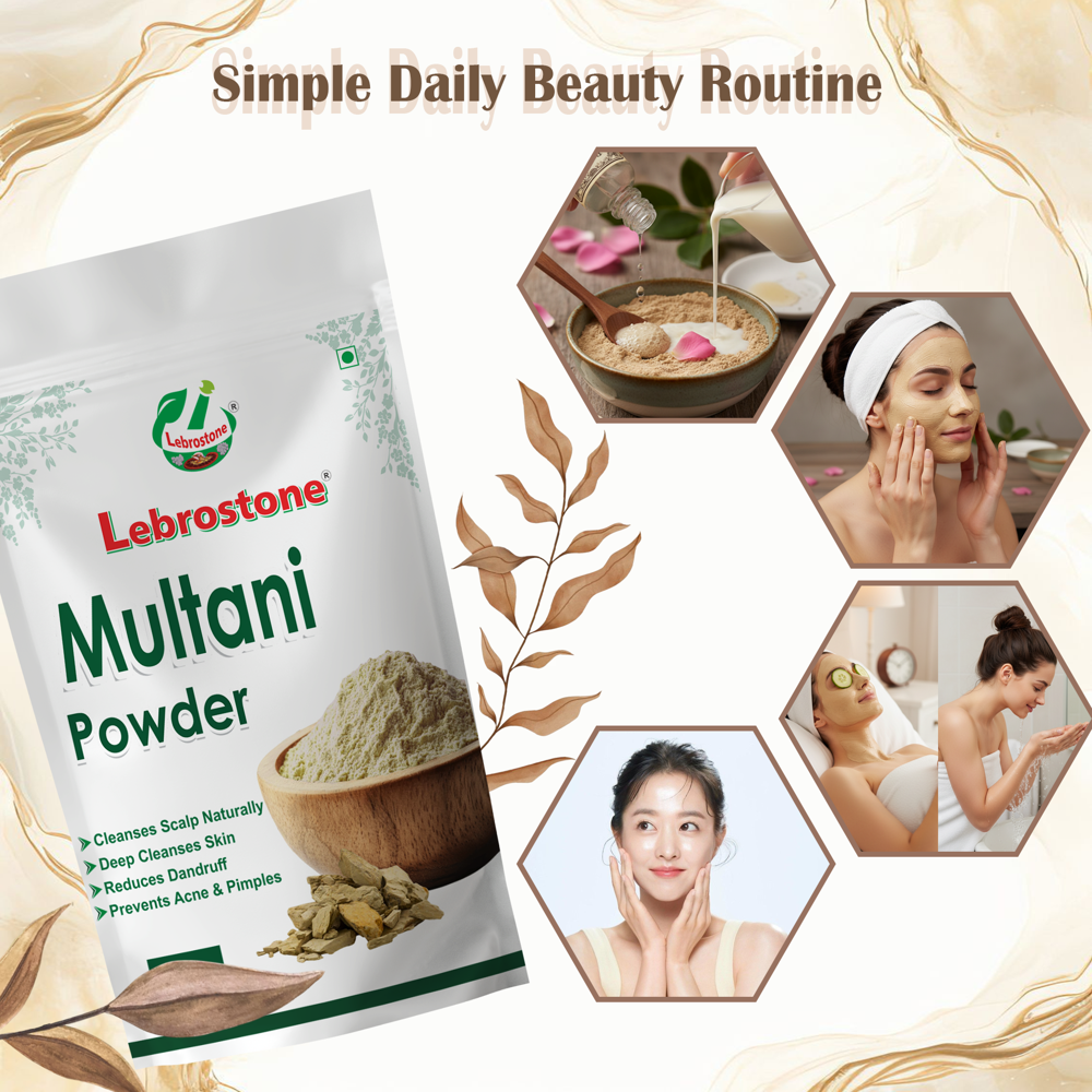 Lebrostone Multani Mitti Powder | Deep Cleanser | Acne Control | Skin Tone & Pore Care | 200g