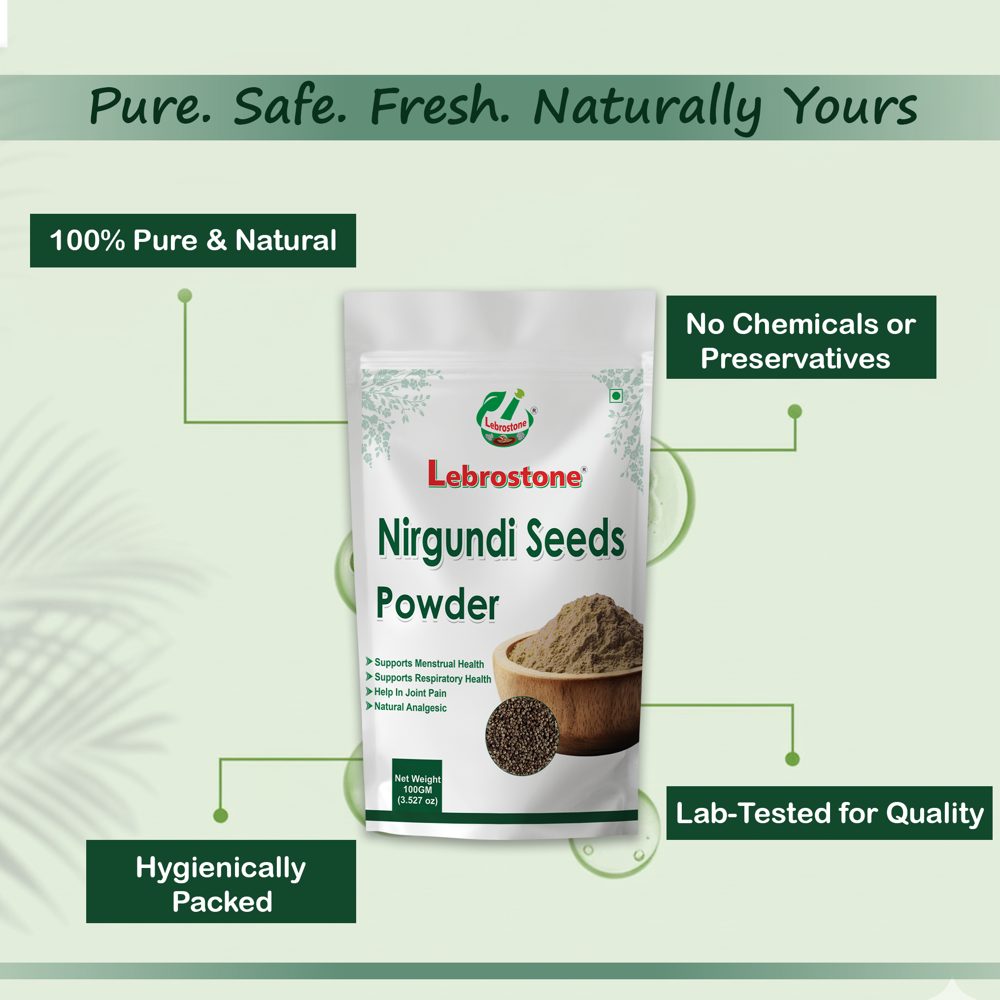 Lebrostone Nirgundi Seeds  Reduces Pain, Strengthens Joints & Boosts Immunity(100g)