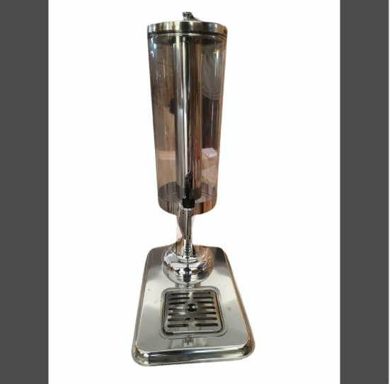 Stainless Steel Double Juice Dispenser - 2x8l, Silver With Transparent Chambers | Manual Tap, Detachable Drip Tray, Clear Level Indicator